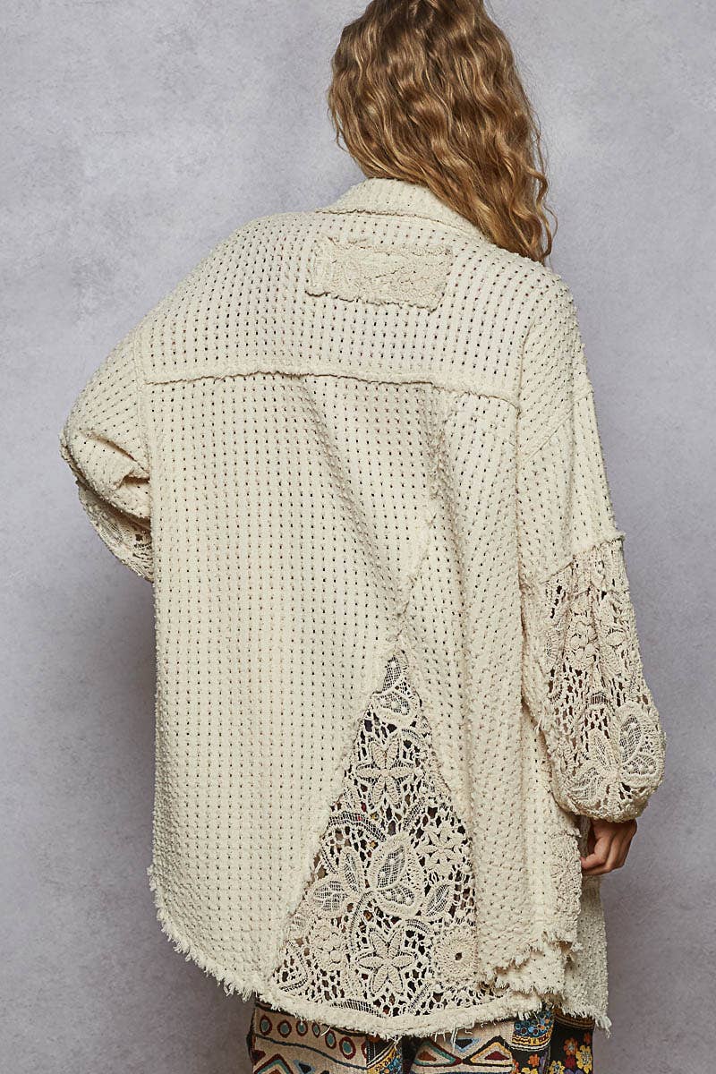Ivory Crochet Patches Shacket – Magnolia Boutique and Gifts