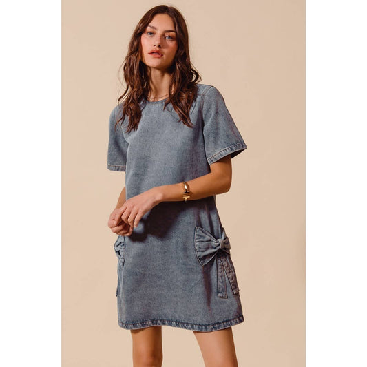 Playful Bow Tee Dress