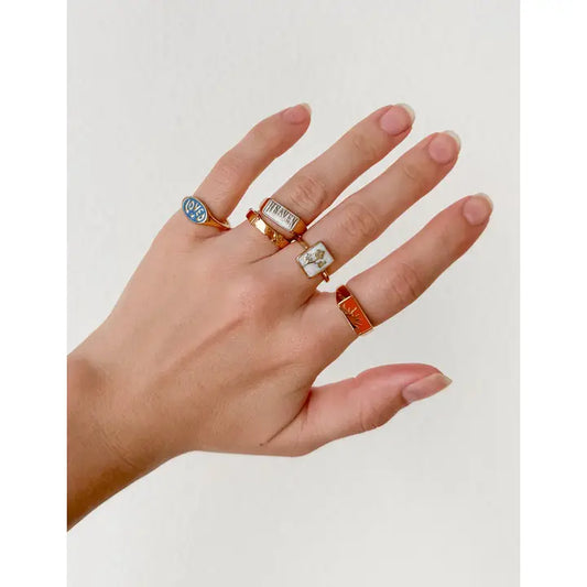 Floral Rectangle Ring