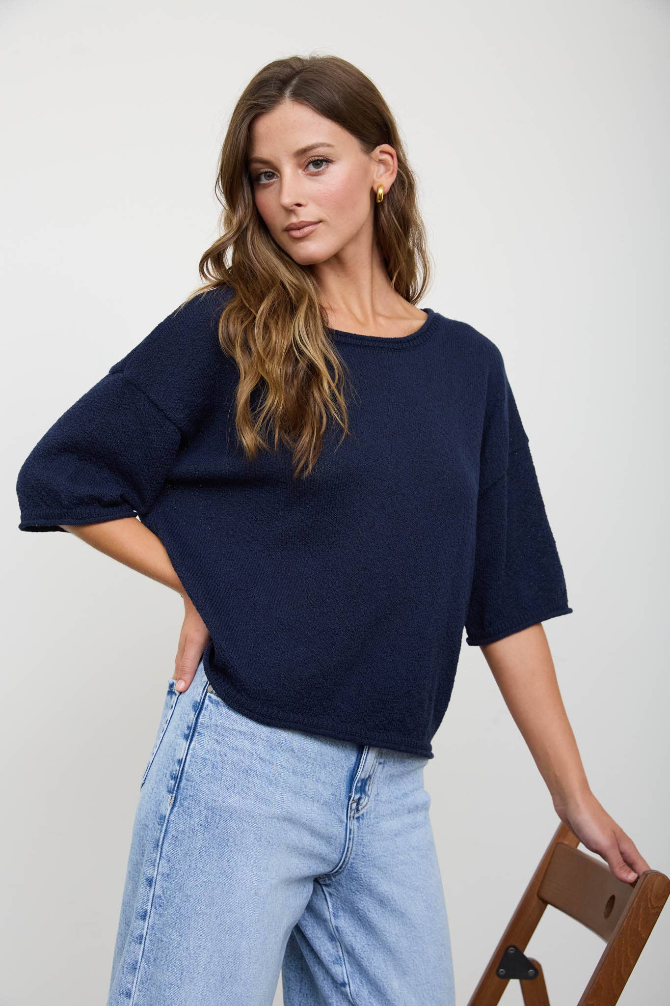Casual Raw Edge Top - Cream