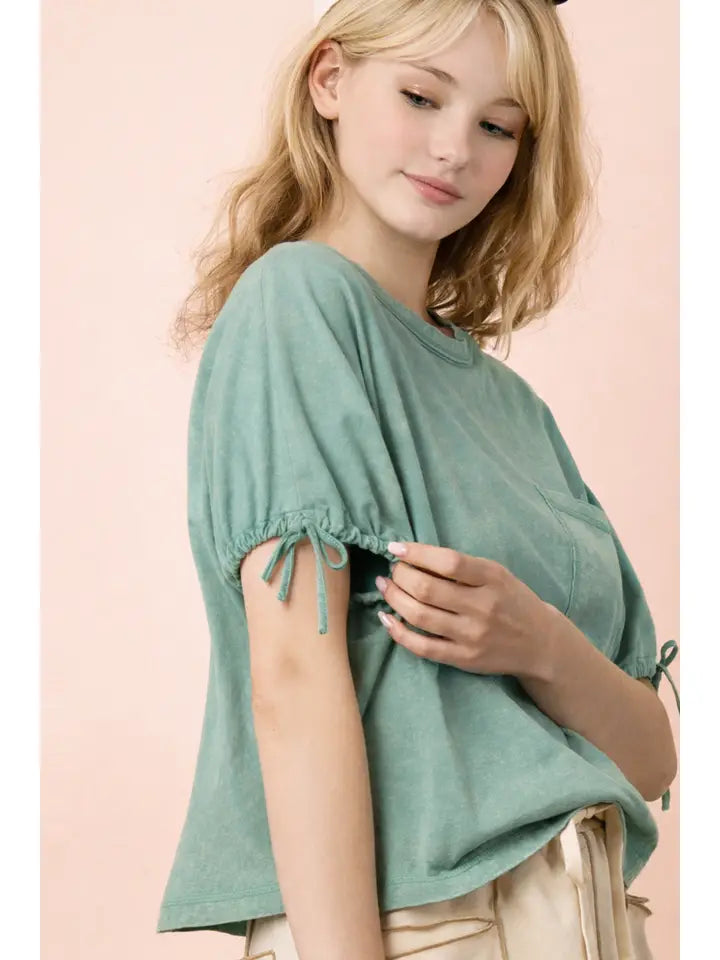 Sage Side Knot Tee