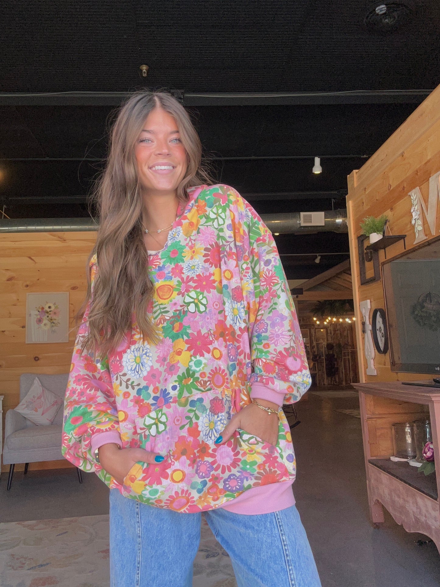 Rainbow Floral Sweatshirt