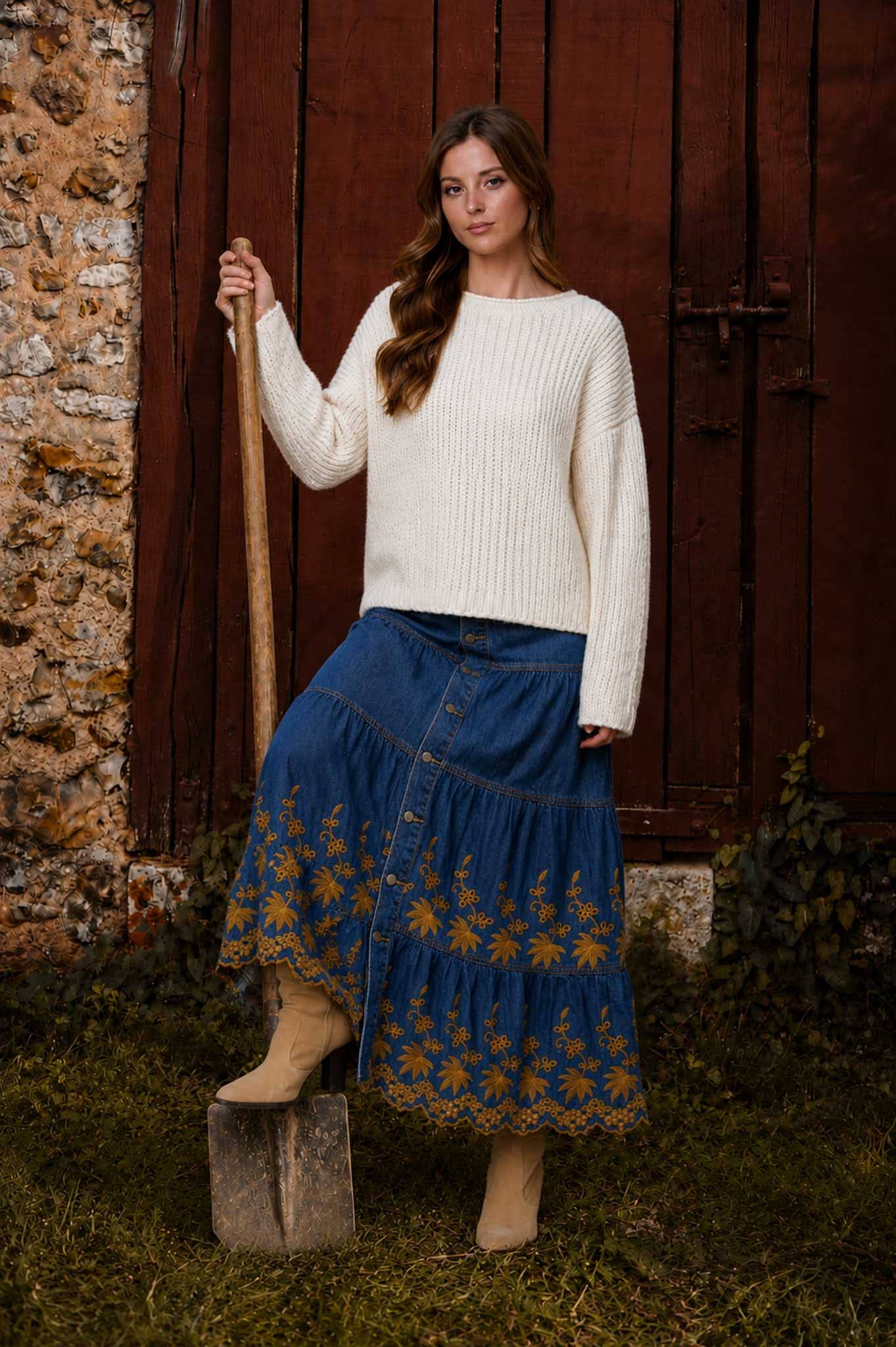 Plush Knit Sweater - Cream