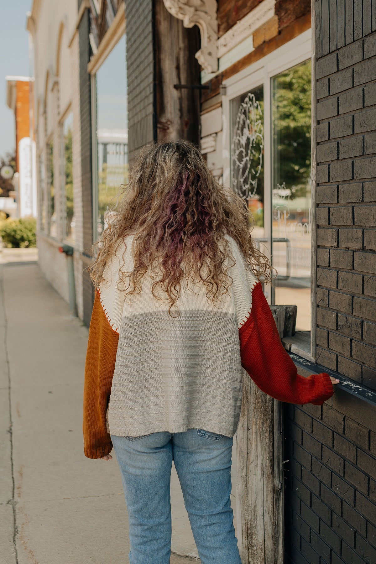 Color-Blocked Knit Sweater