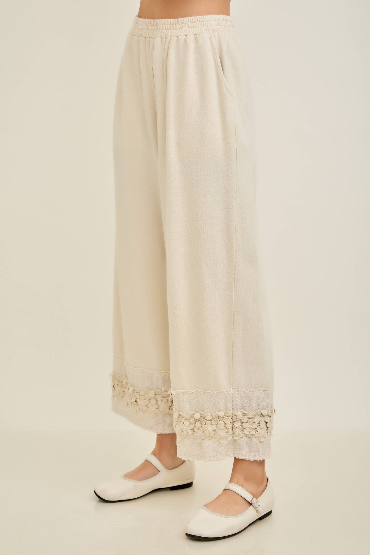 Orange Flower Trim Pants
