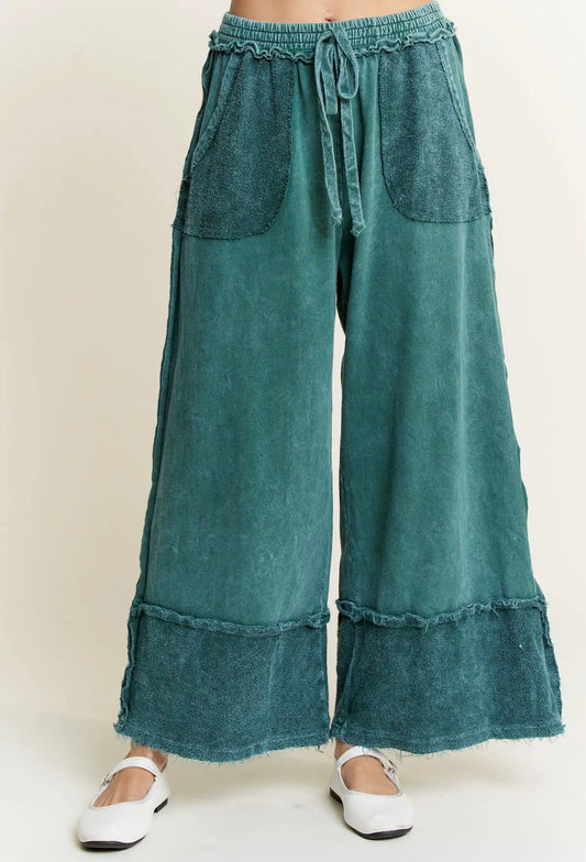 Midnight Green Wide Leg Pant