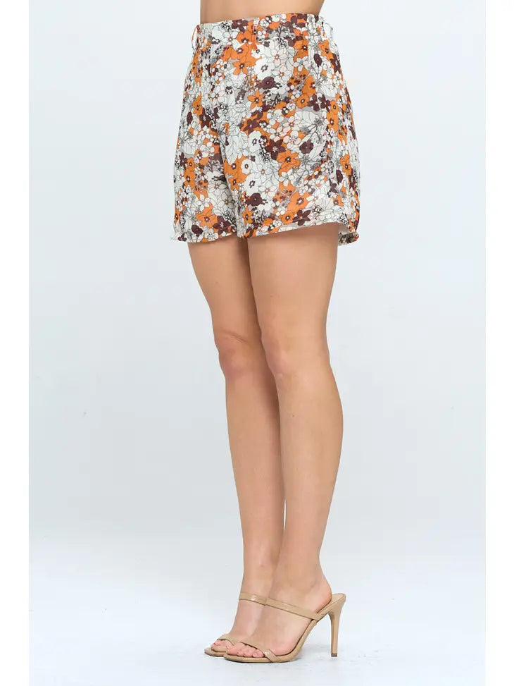 Vintage Brown Floral Shorts