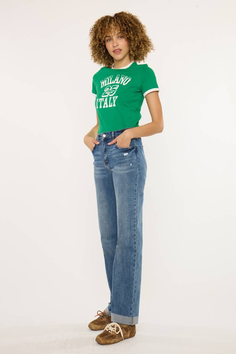 High Rise True Straight Jean