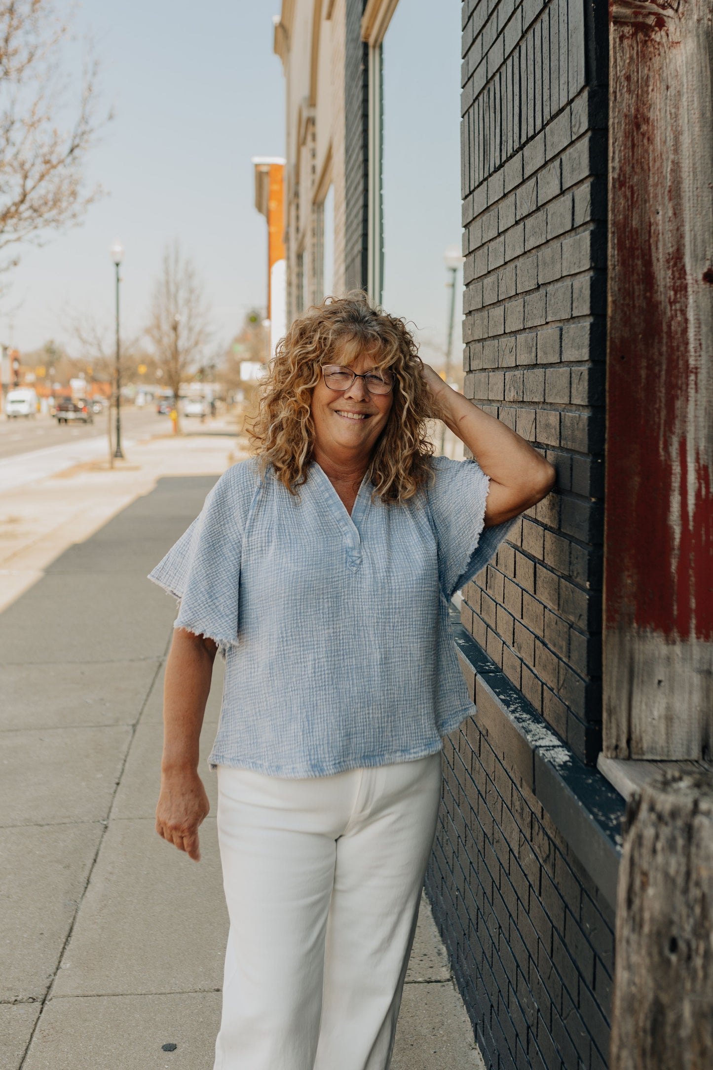 Moonlight Mist V-Neck Top