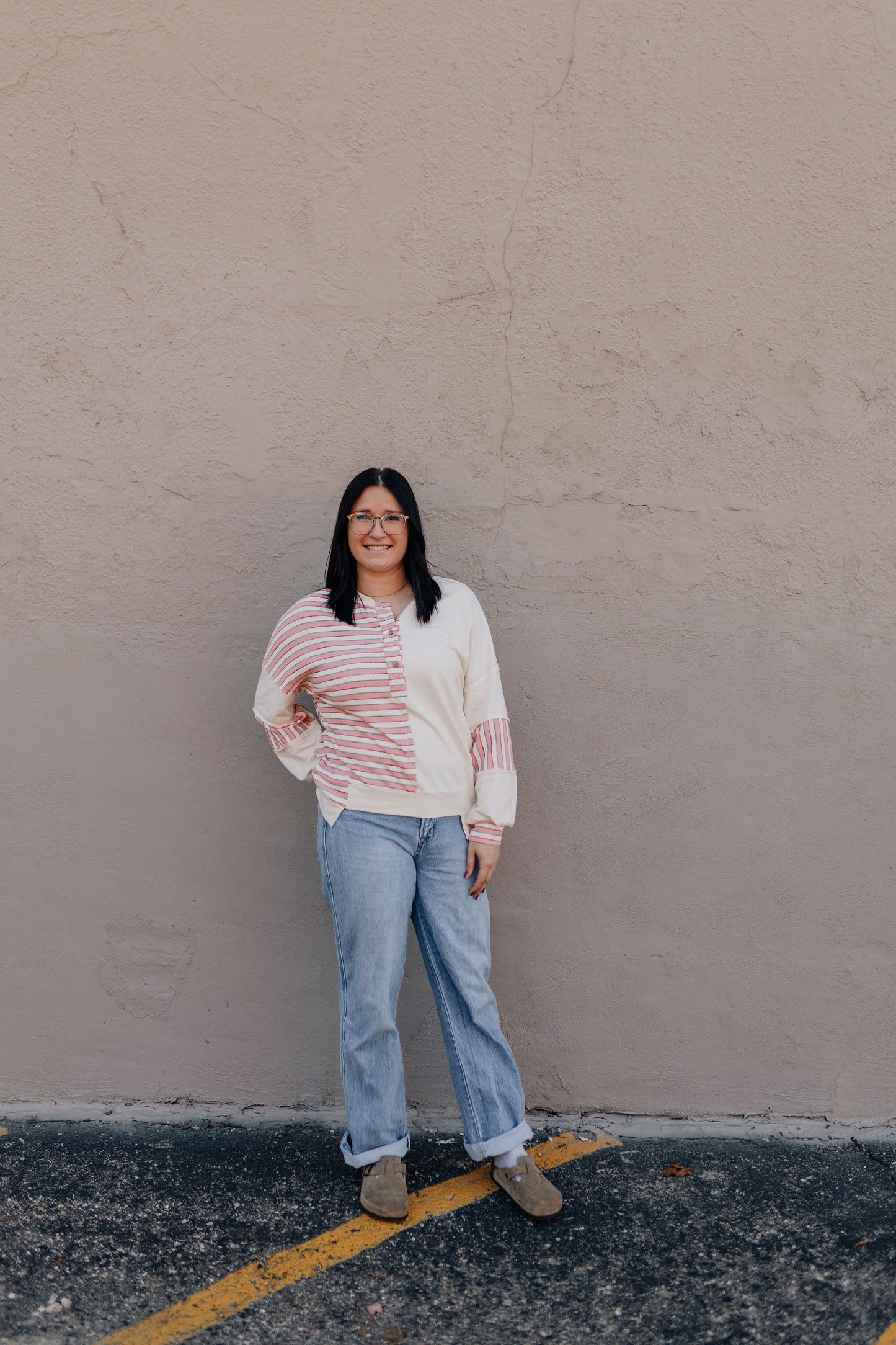 Pink and Cream Stripe Longsleeve