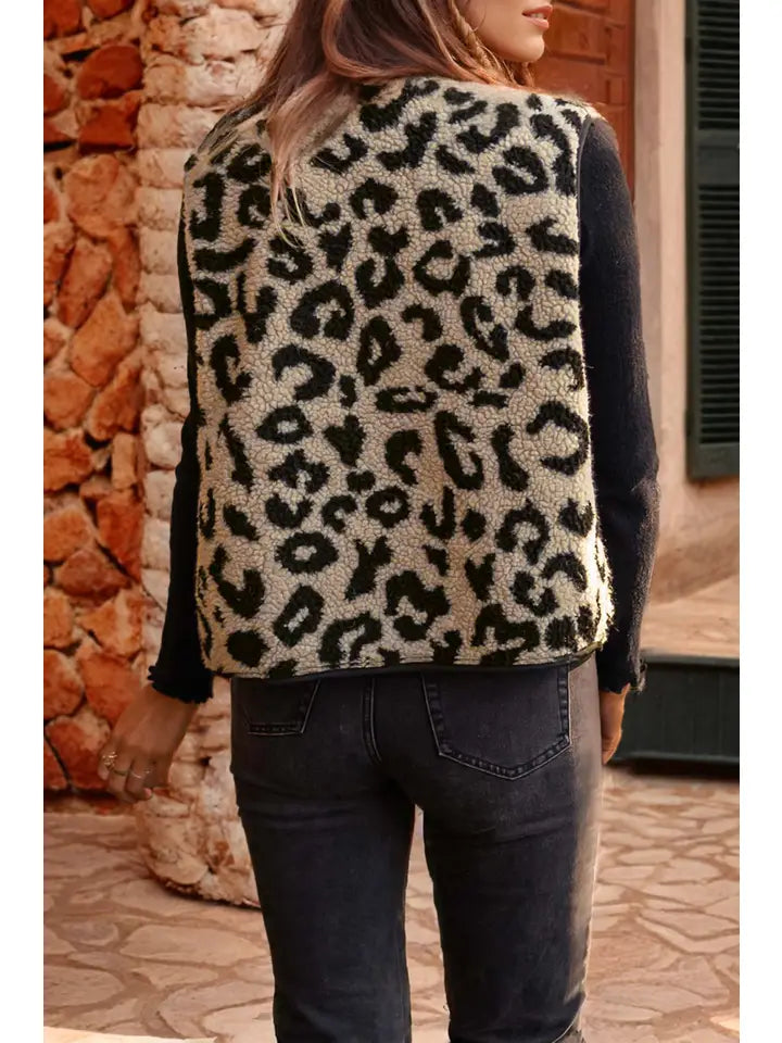 Leopard Sherpa Vest