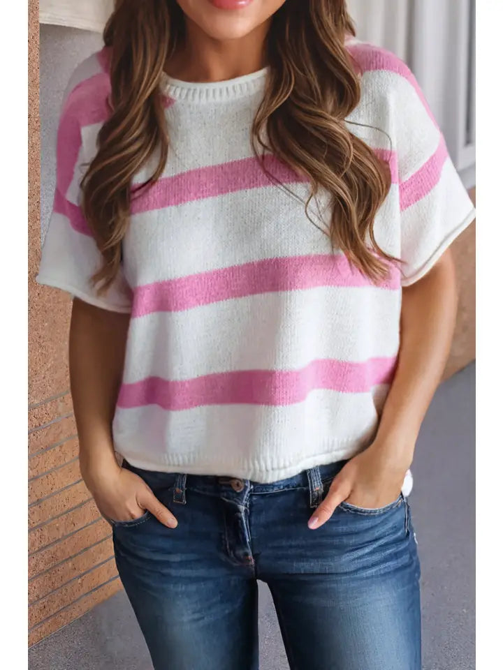 Pink Striped Sweater