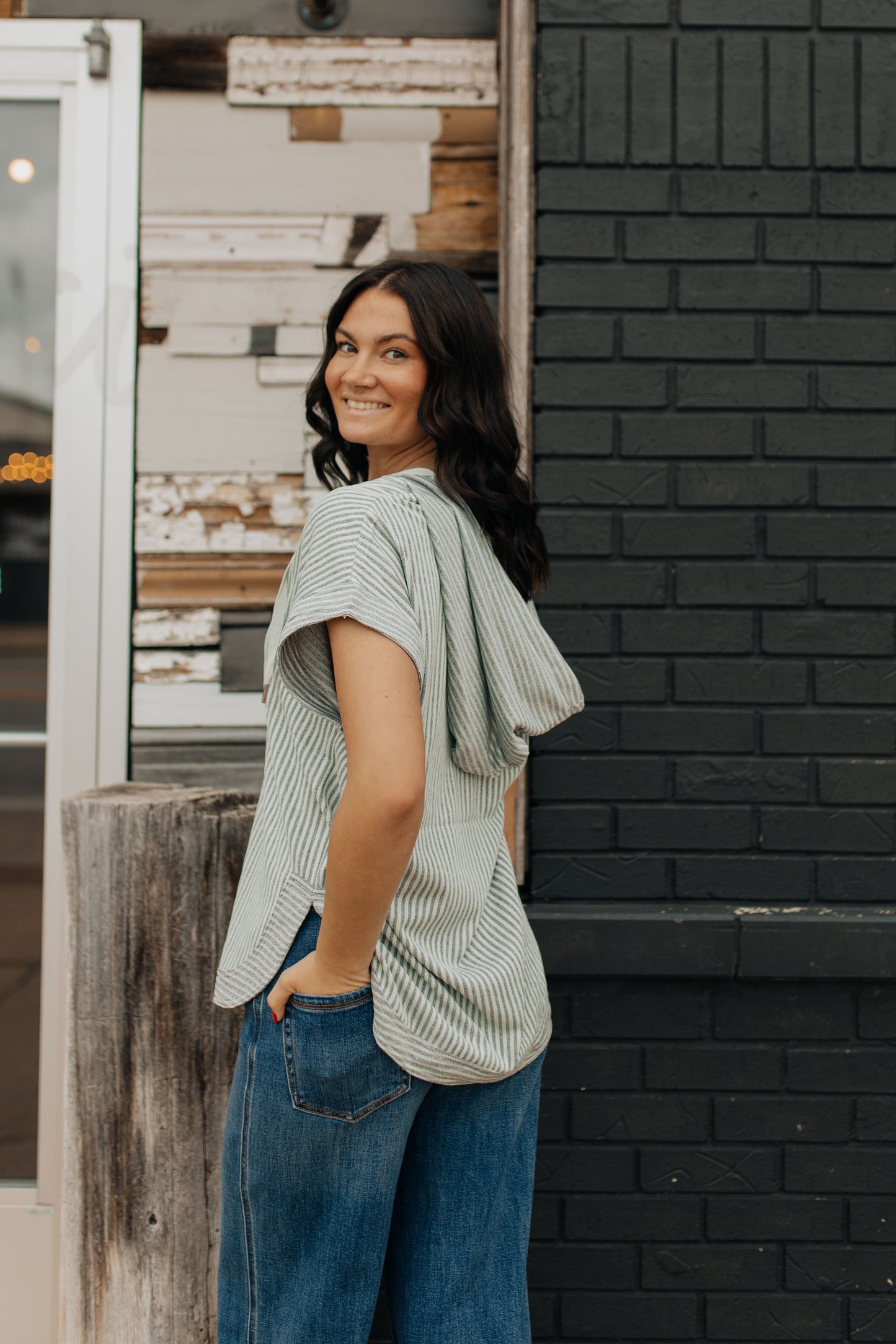 Pale Sage Short Sleeve Hoodie