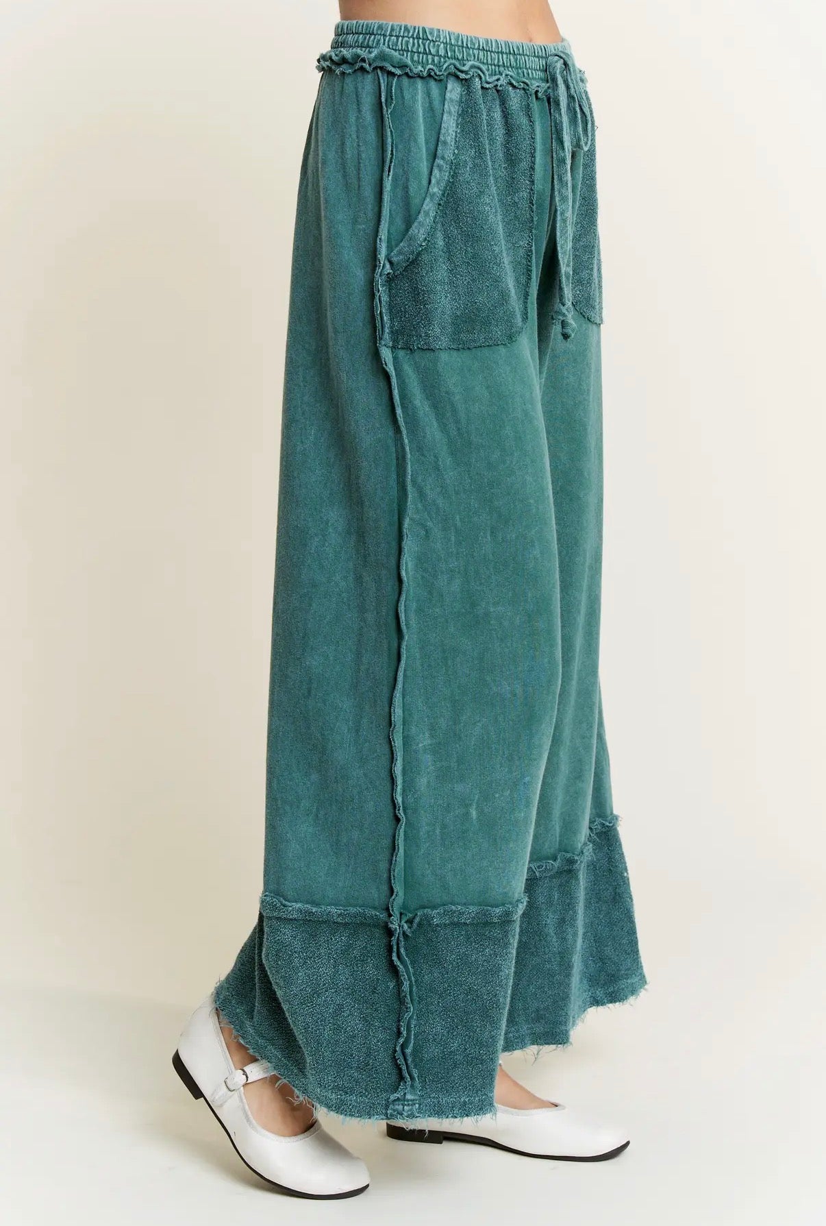 Midnight Green Wide Leg Pant