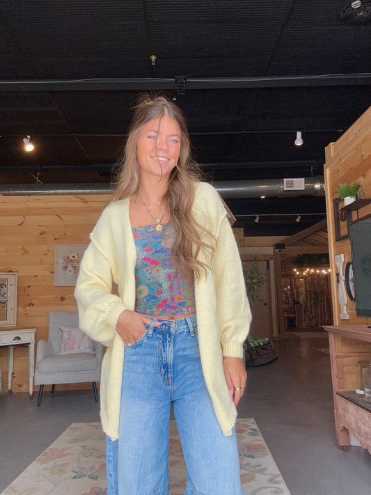 Butter Yellow Cardigan Sweater