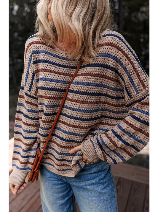 Brown, Navy and Burgundy Longsleeve