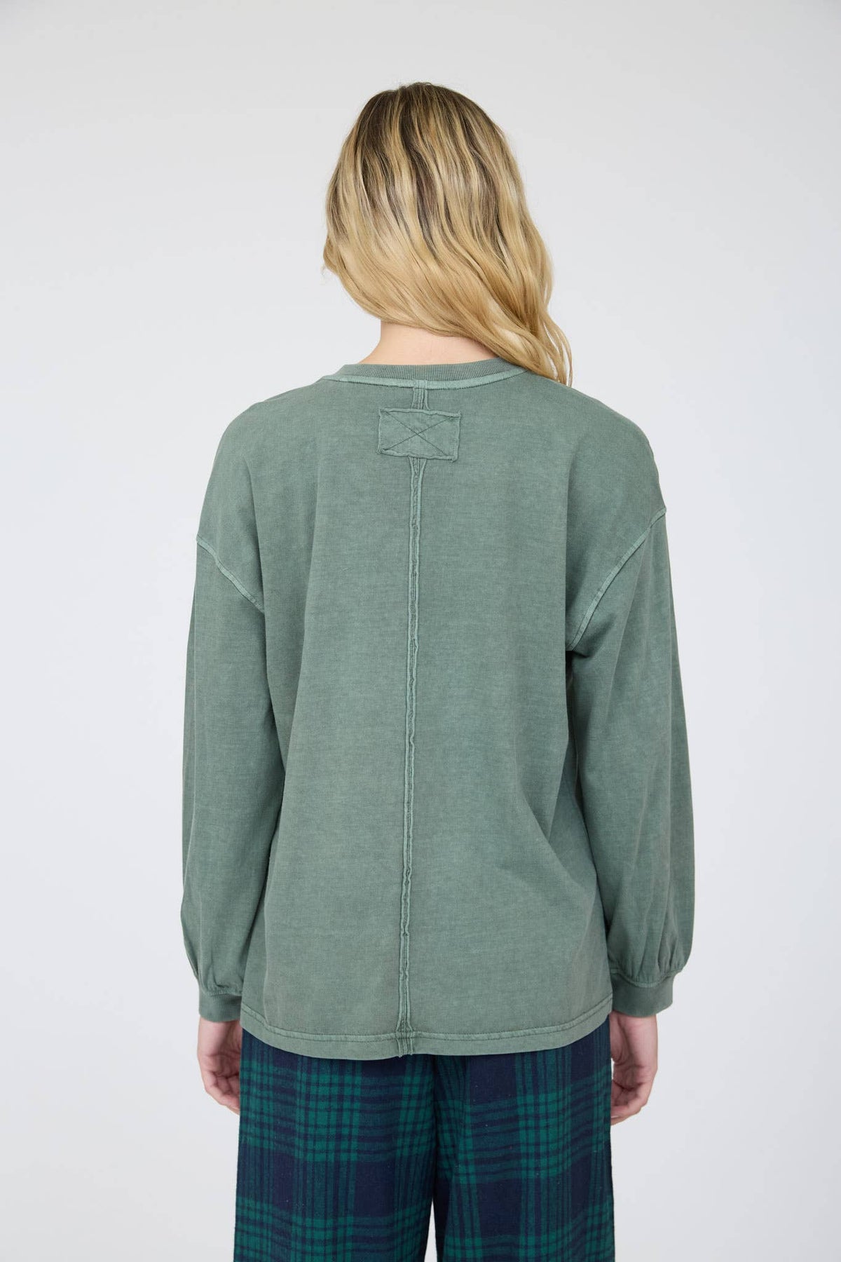 Soft Marbled Top - Dusty Green