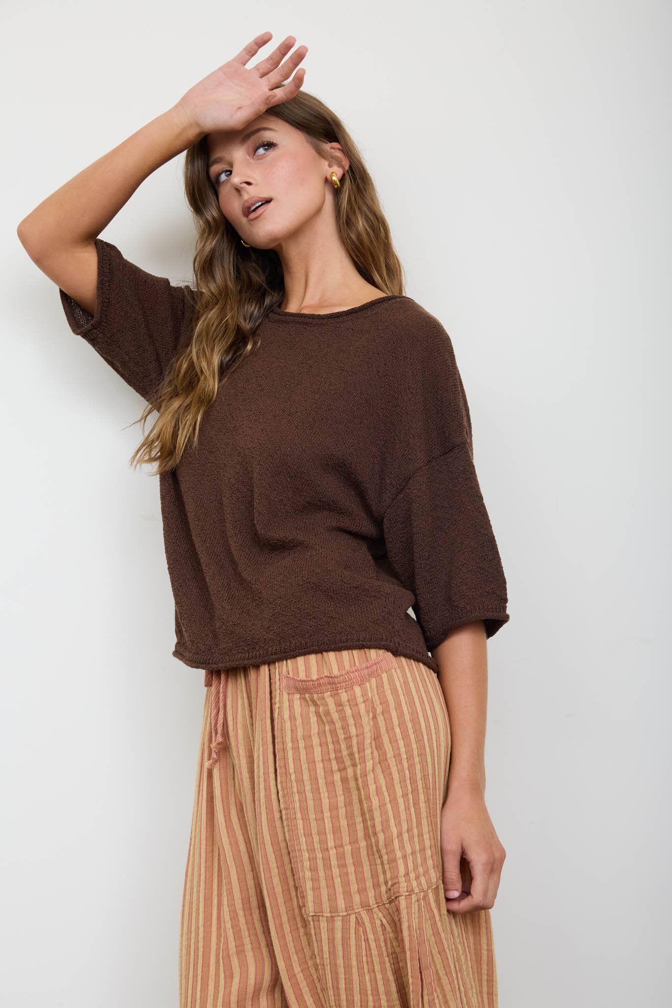 Casual Raw Edge Top - Cream