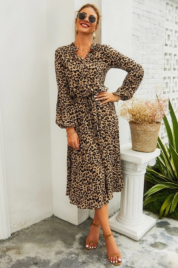 Longsleeve Leopard Print Dress