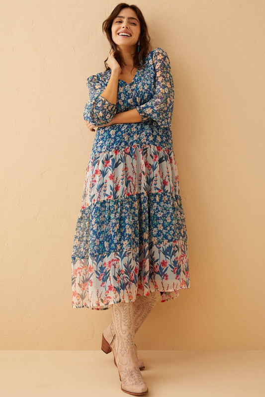 Spring Floral Drop Waist Dress