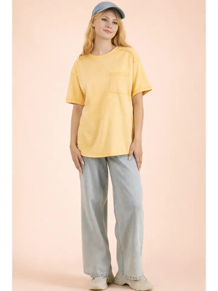 Classic Cute Pocket Tee - Yellow