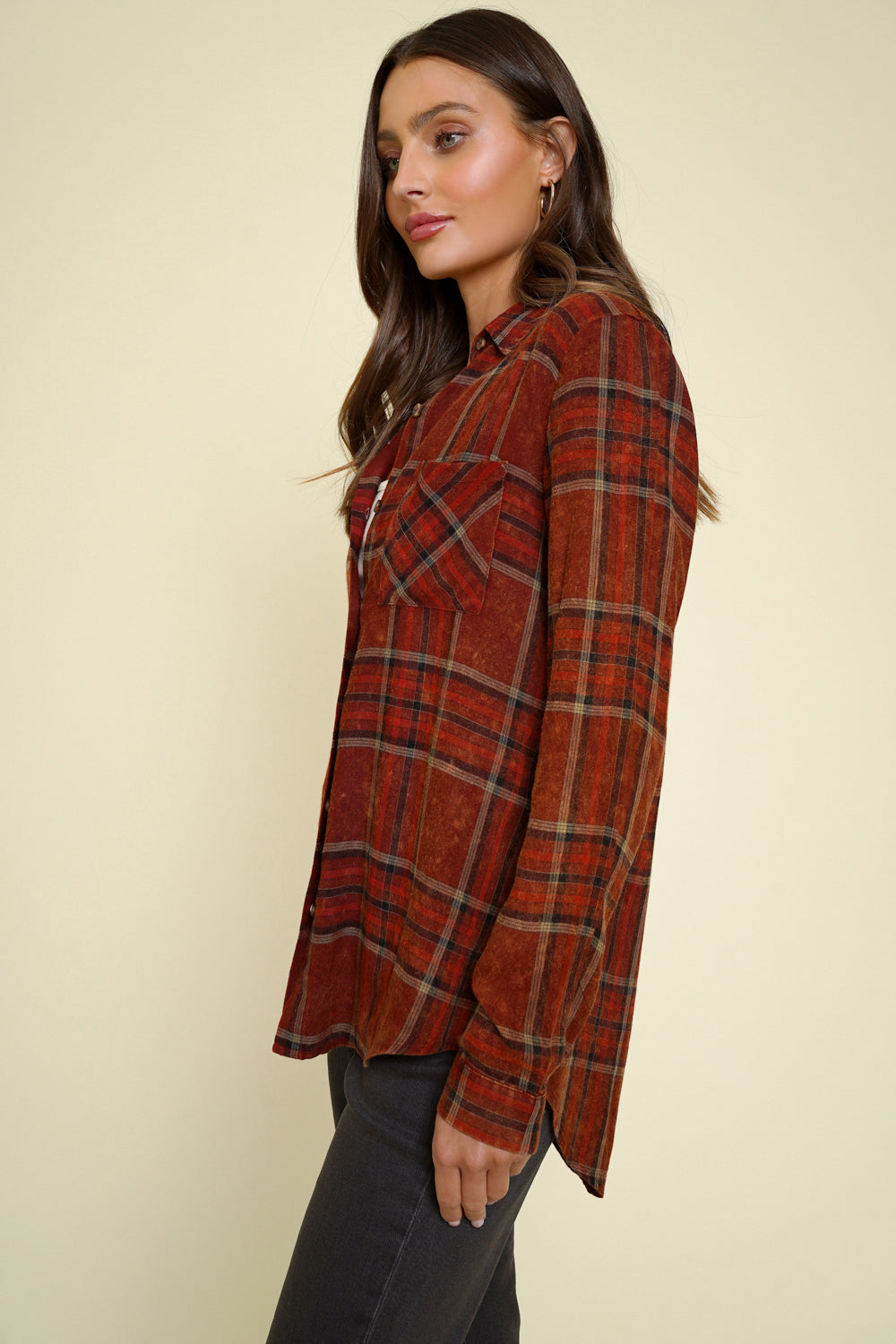 Washed Red Plaid Flannel