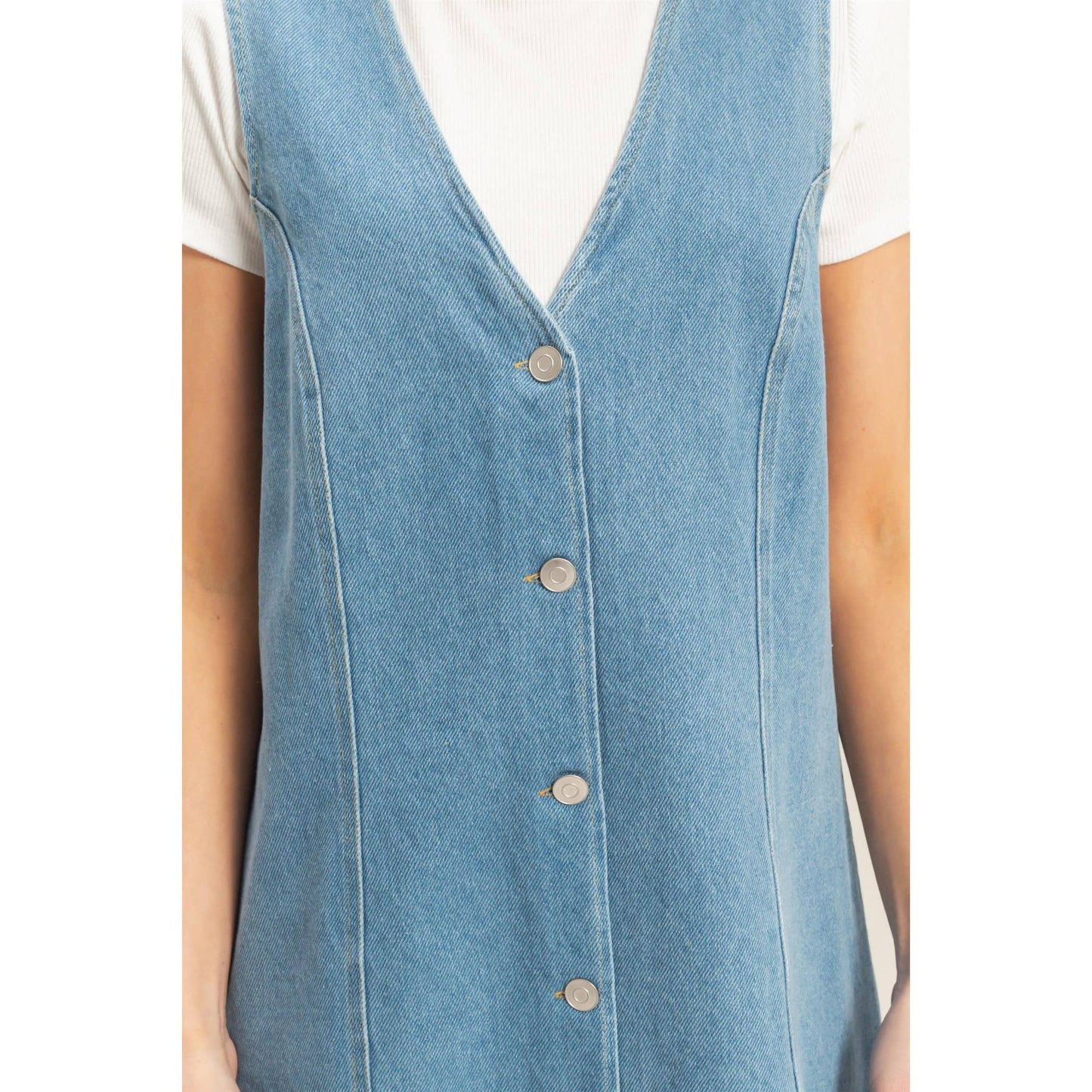 Effortless Denim Button Dress