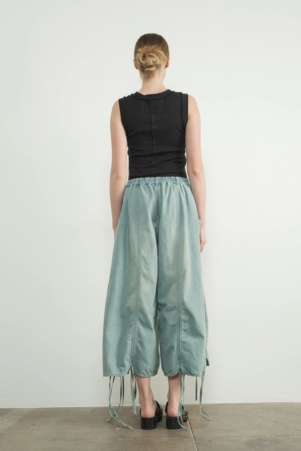 Ribbed Outside Seam Tank - Black