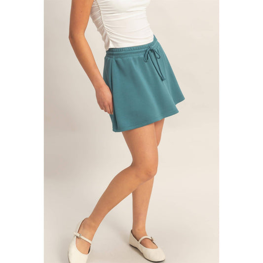 Teal Wrap Front Skort