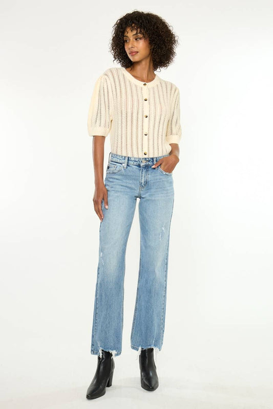 Mid-Rise True Straight Leg Kancan Jean