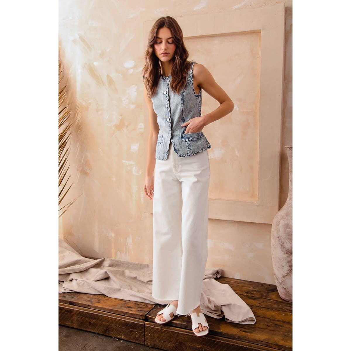 Vintage Wash Denim Vest