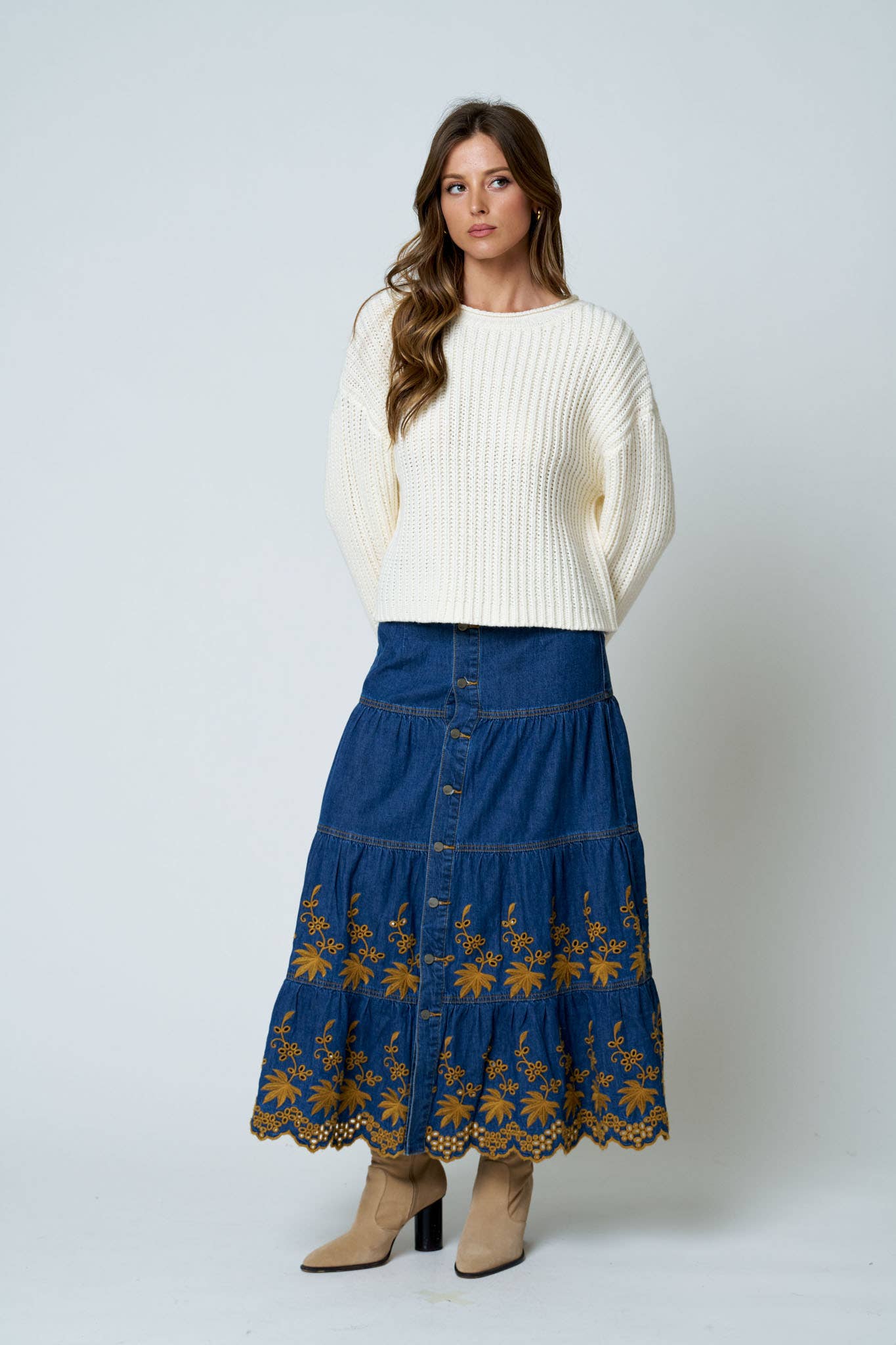 Plush Knit Sweater - Cream