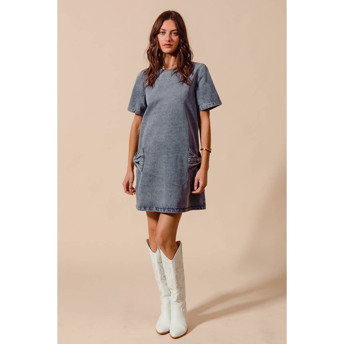 Playful Bow Tee Dress