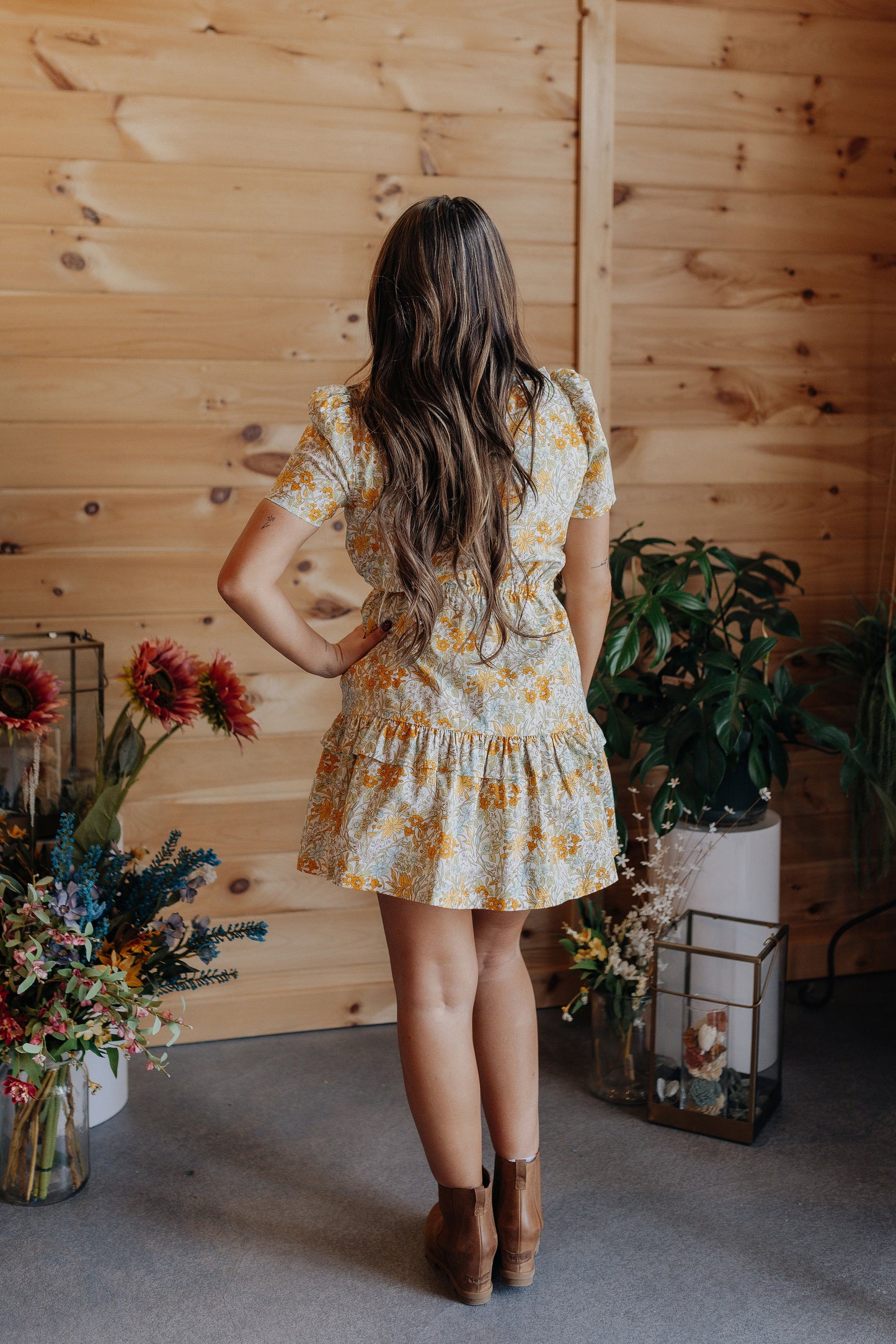 Soft Yellow Floral Dress