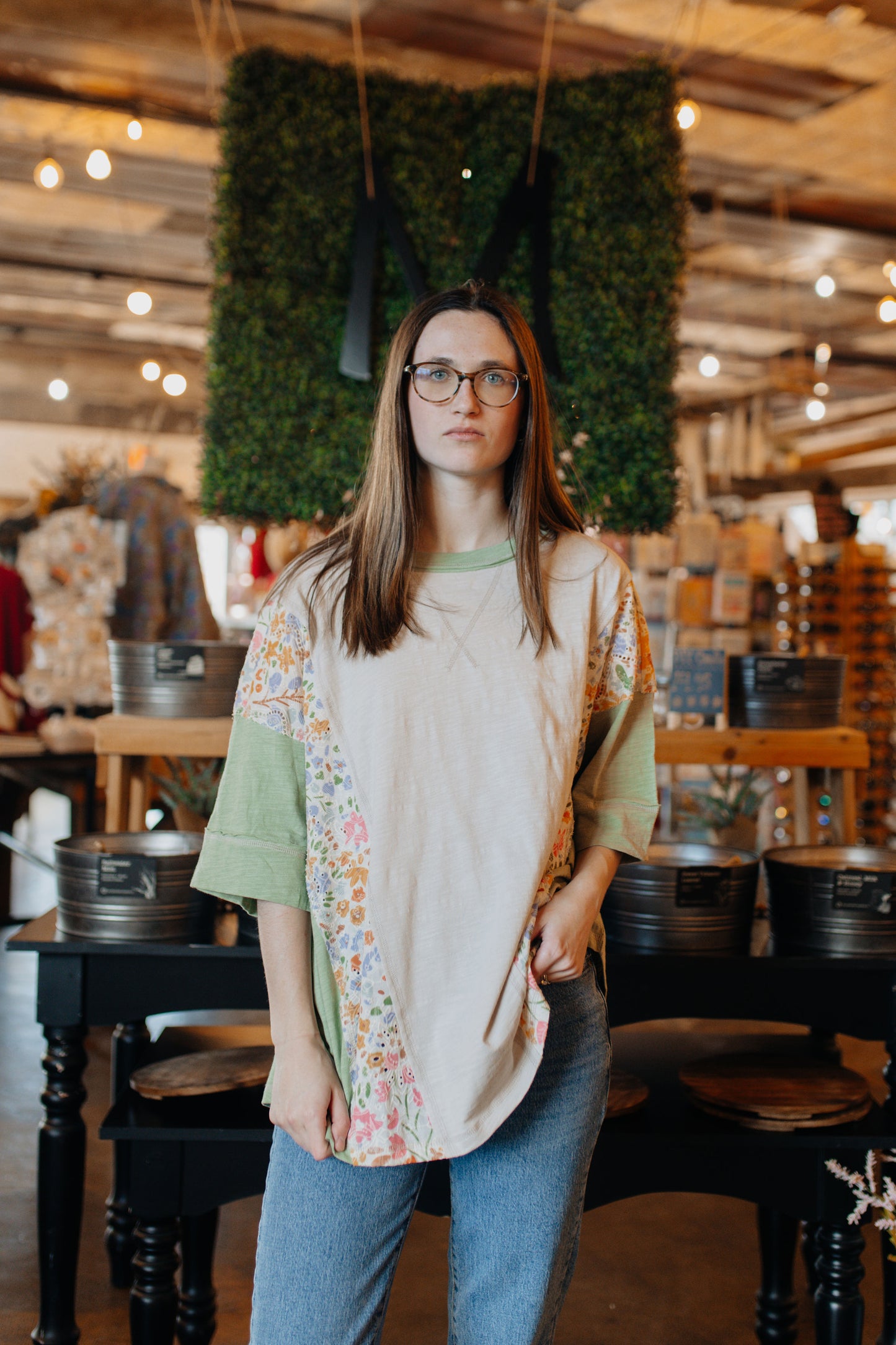 Spring Floral Patchwork Tee