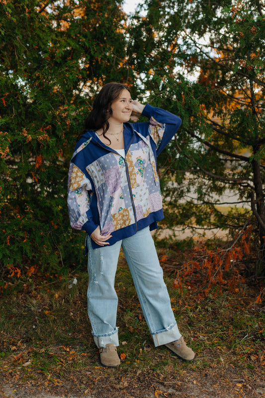 Purple Patchwork Hoodie