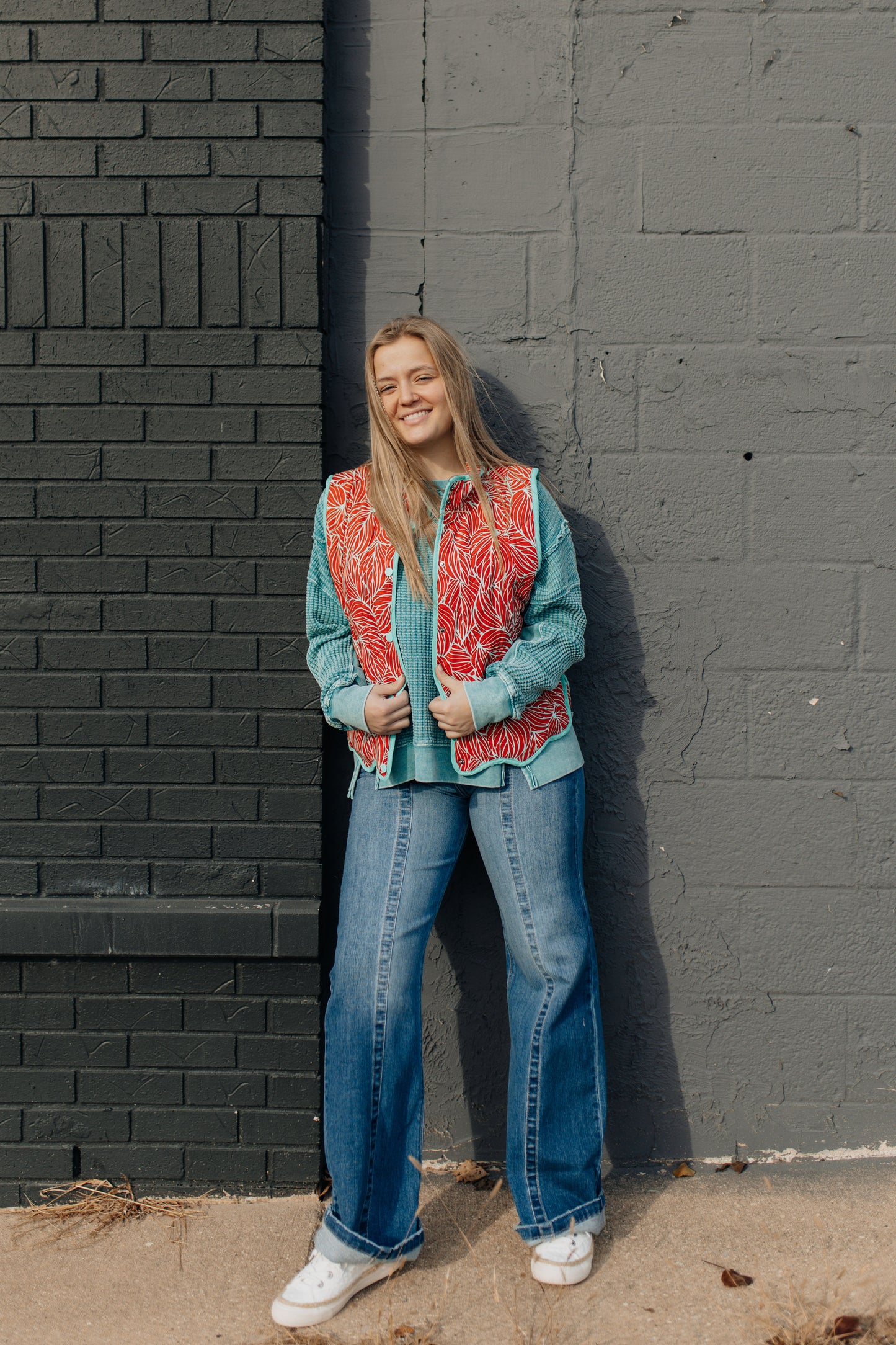 Scalloped Hem Quilted Puff Vest