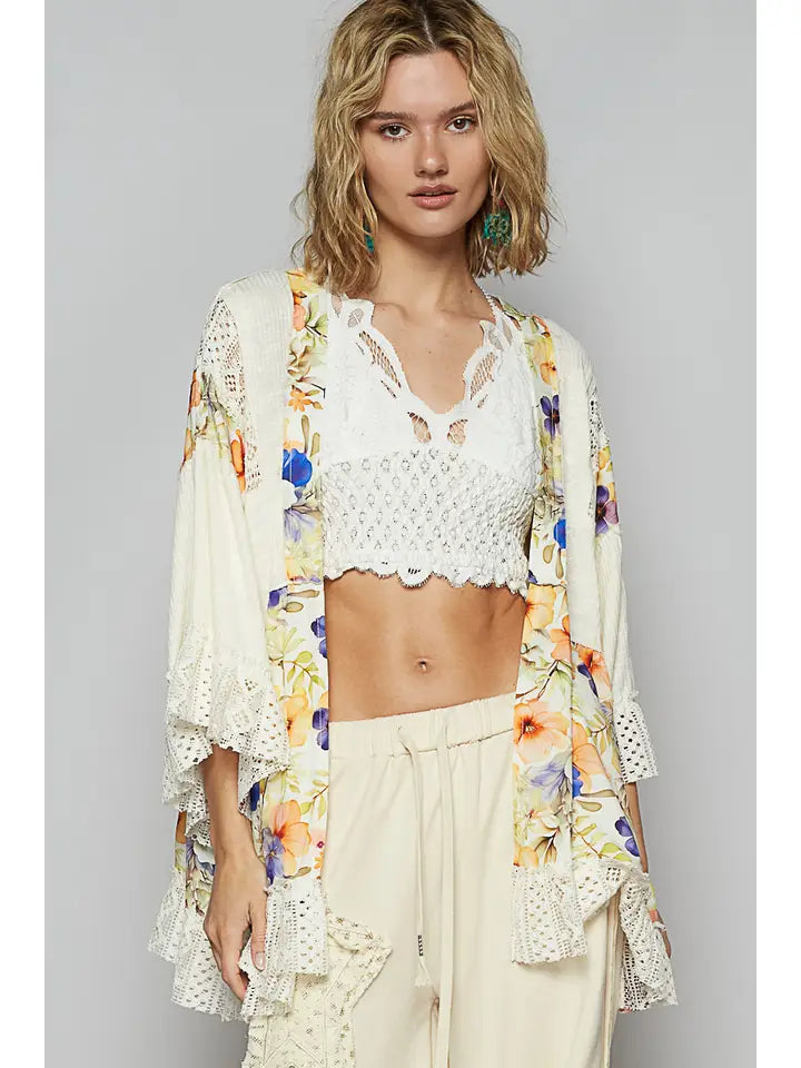 Wheat Beige Open Cardigan
