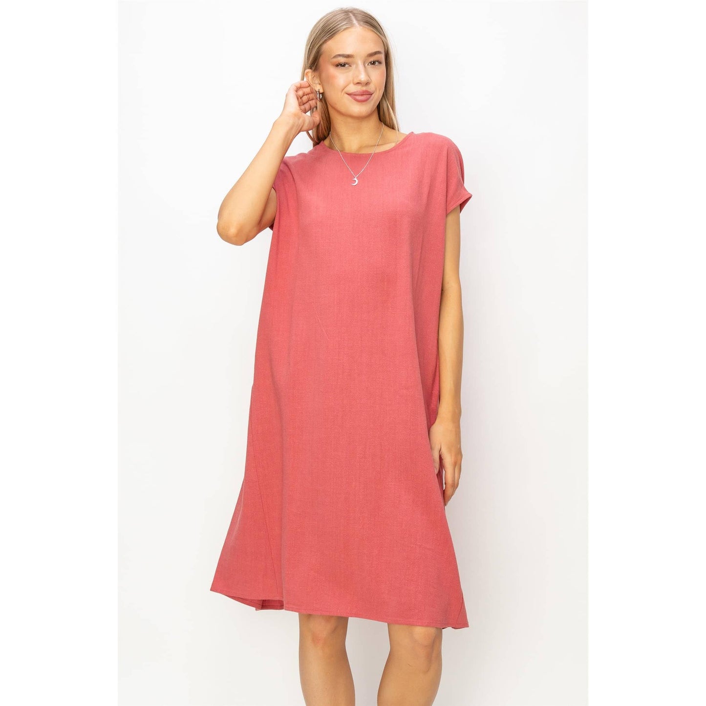 Linen Oversized Midi Dress