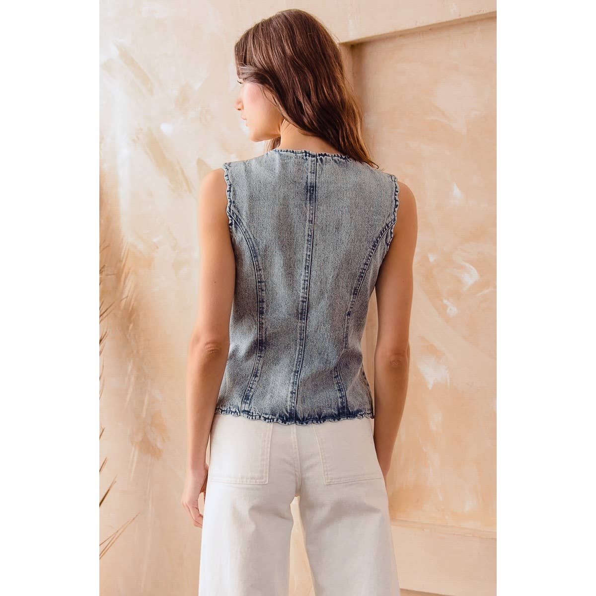 Vintage Wash Denim Vest
