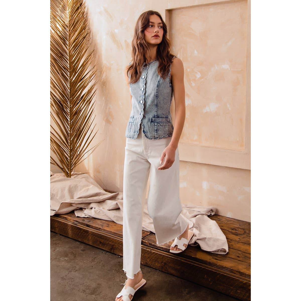 Vintage Wash Denim Vest