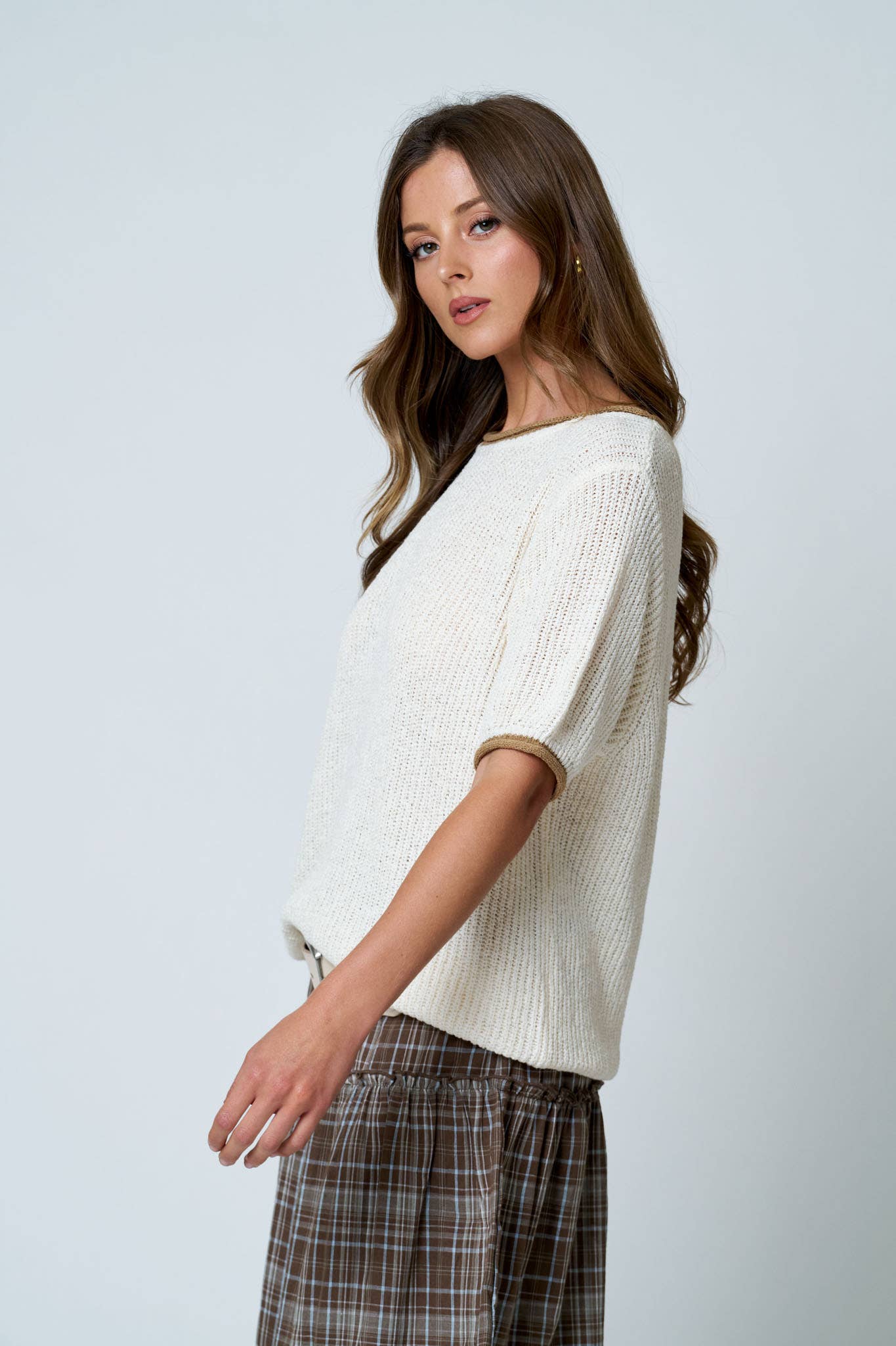 Oatmeal Puff Sleeve Top