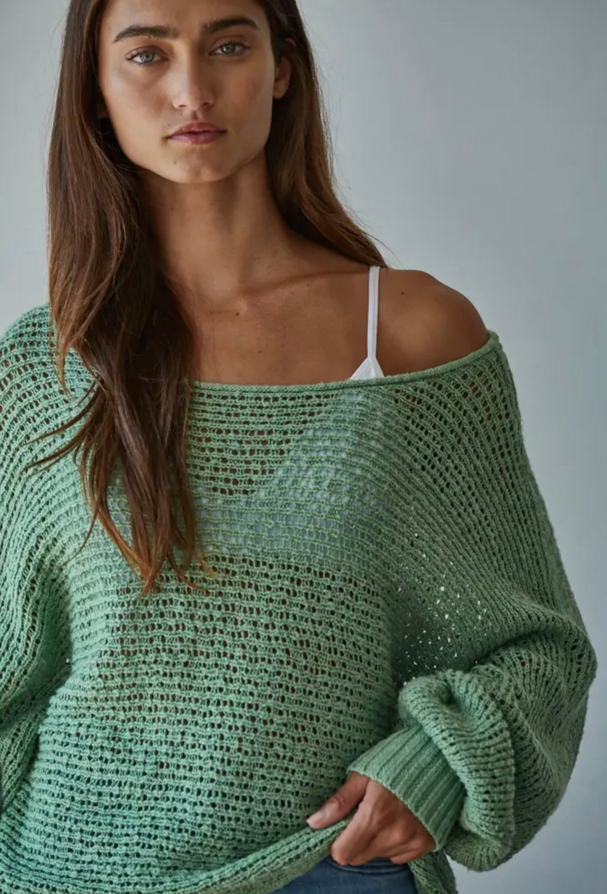Loose Knit Jade Top