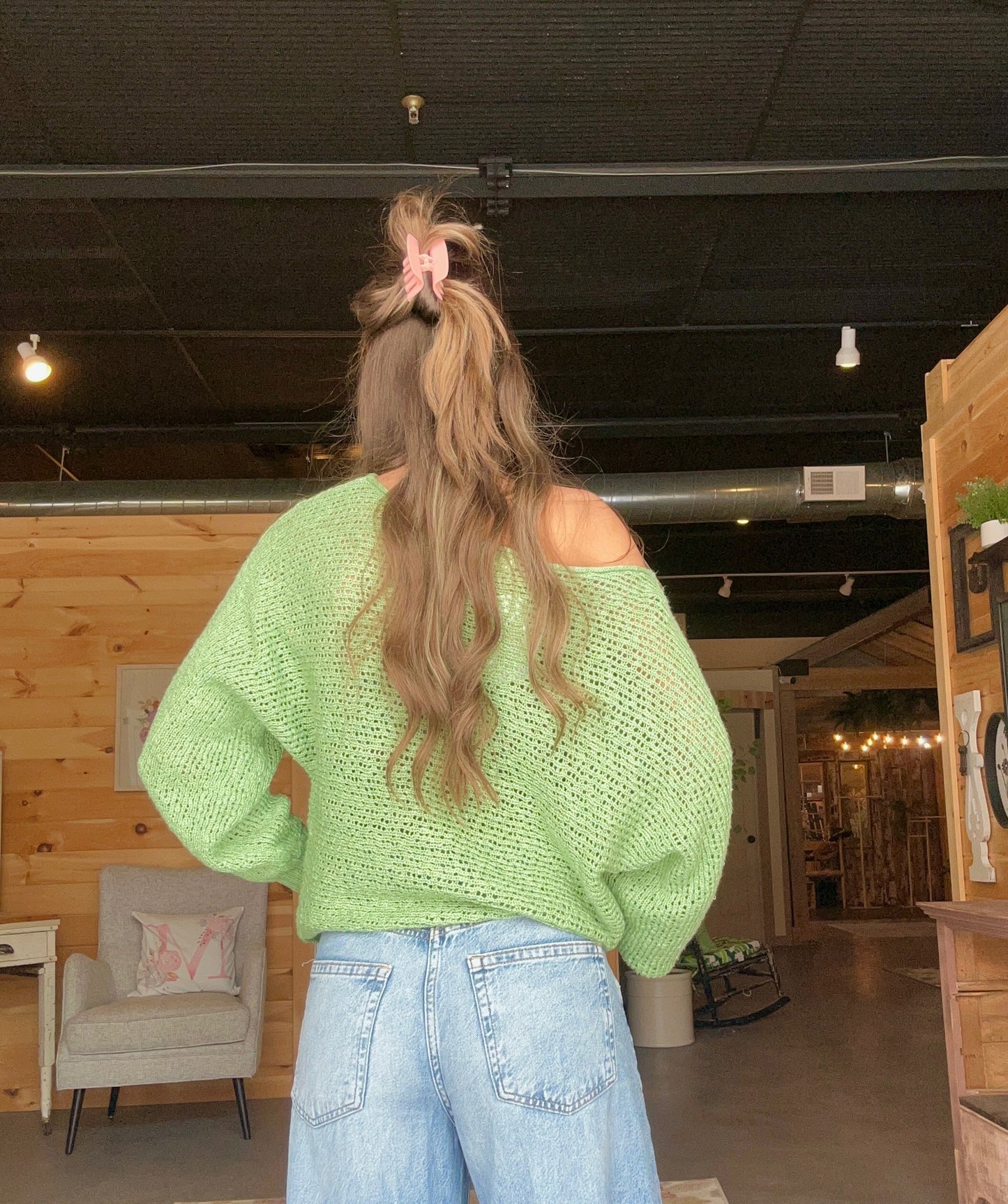Loose Knit Jade Top