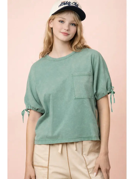 Sage Side Knot Tee