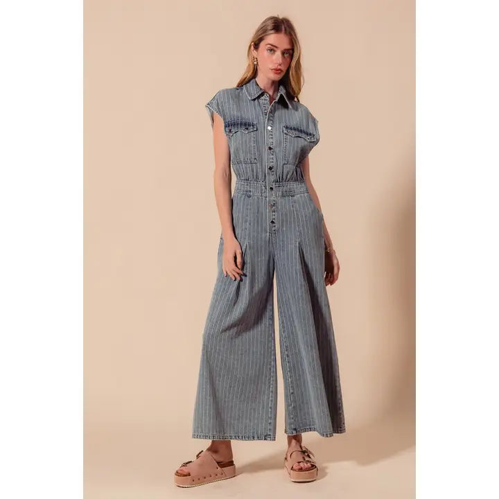 Pinstripe Jumpsuit