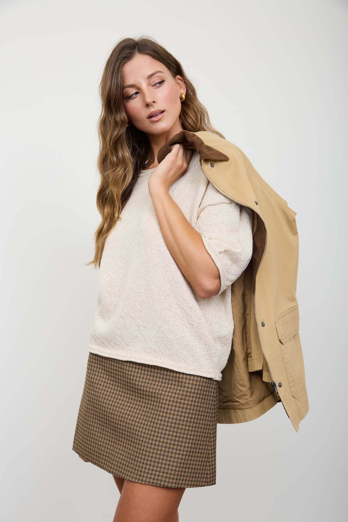Casual Raw Edge Top - Cream
