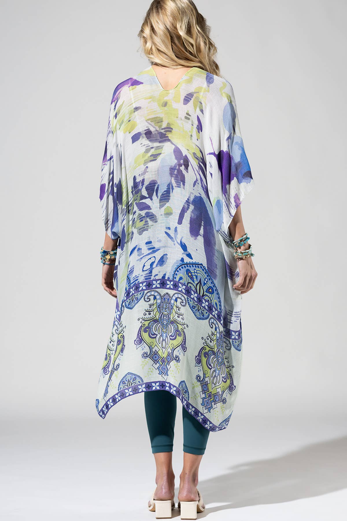 White Multi Pattern Kimono