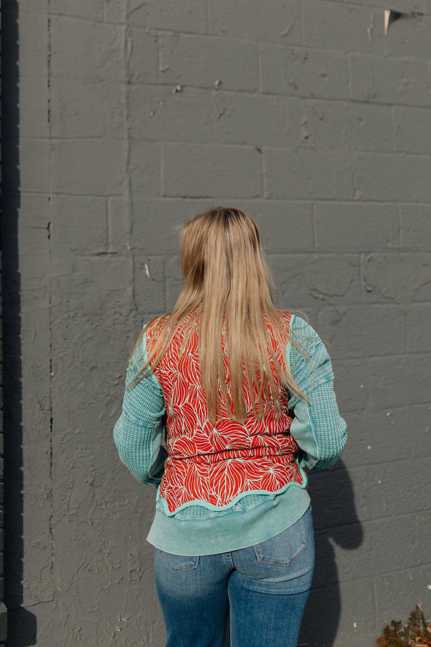 Scalloped Hem Quilted Puff Vest
