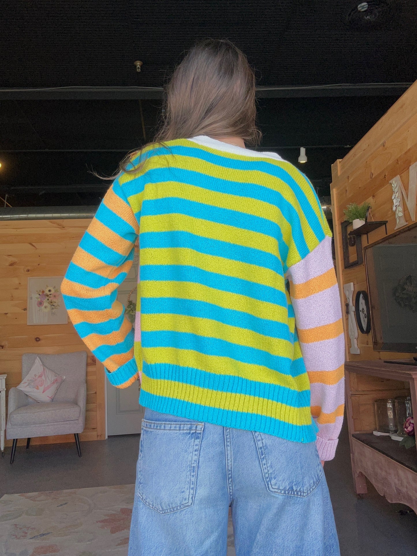 Colorful Stripe Cardigan